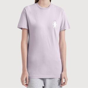 Ripndip Lilac Tee with Small White Cat Chest Graphic